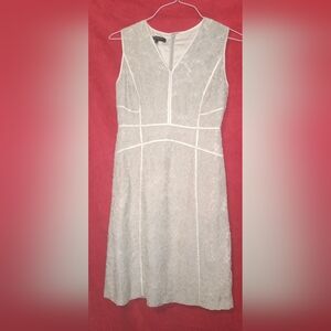 LAFAYETTE 148 Essie Dress  Lace Cocktail Sleeveless A Line Beige Cream Floral 2